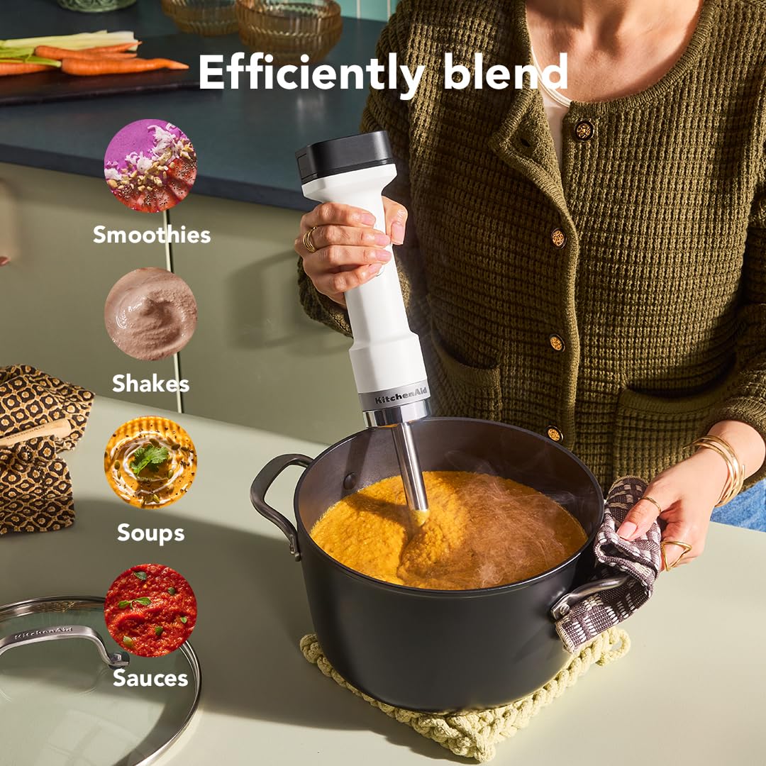 KitchenAid Go Cordless Hand Blender with Accessories - battery sold separately, KHBRV05, Porcelain White - Image 5