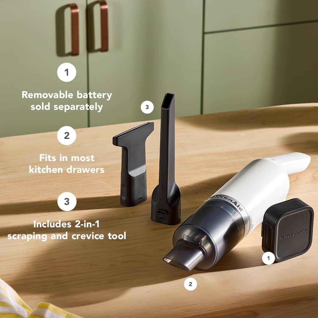 KitchenAid Go Cordless Kitchen Vacuum - Battery Sold Separately, KKVR100, Porcelain White - Image 3