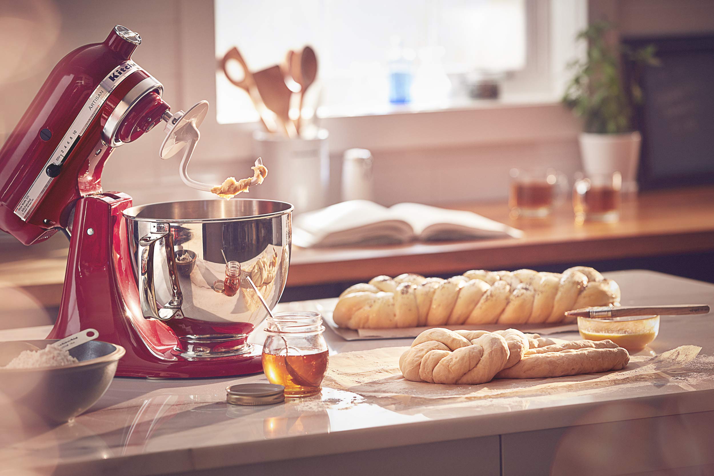 KitchenAid Value Bundle Artisan Series 5 Quart Tilt-Head Stand Mixer with Included Flex Edge Beater, KSM150FEER, Empire Red - Image 6