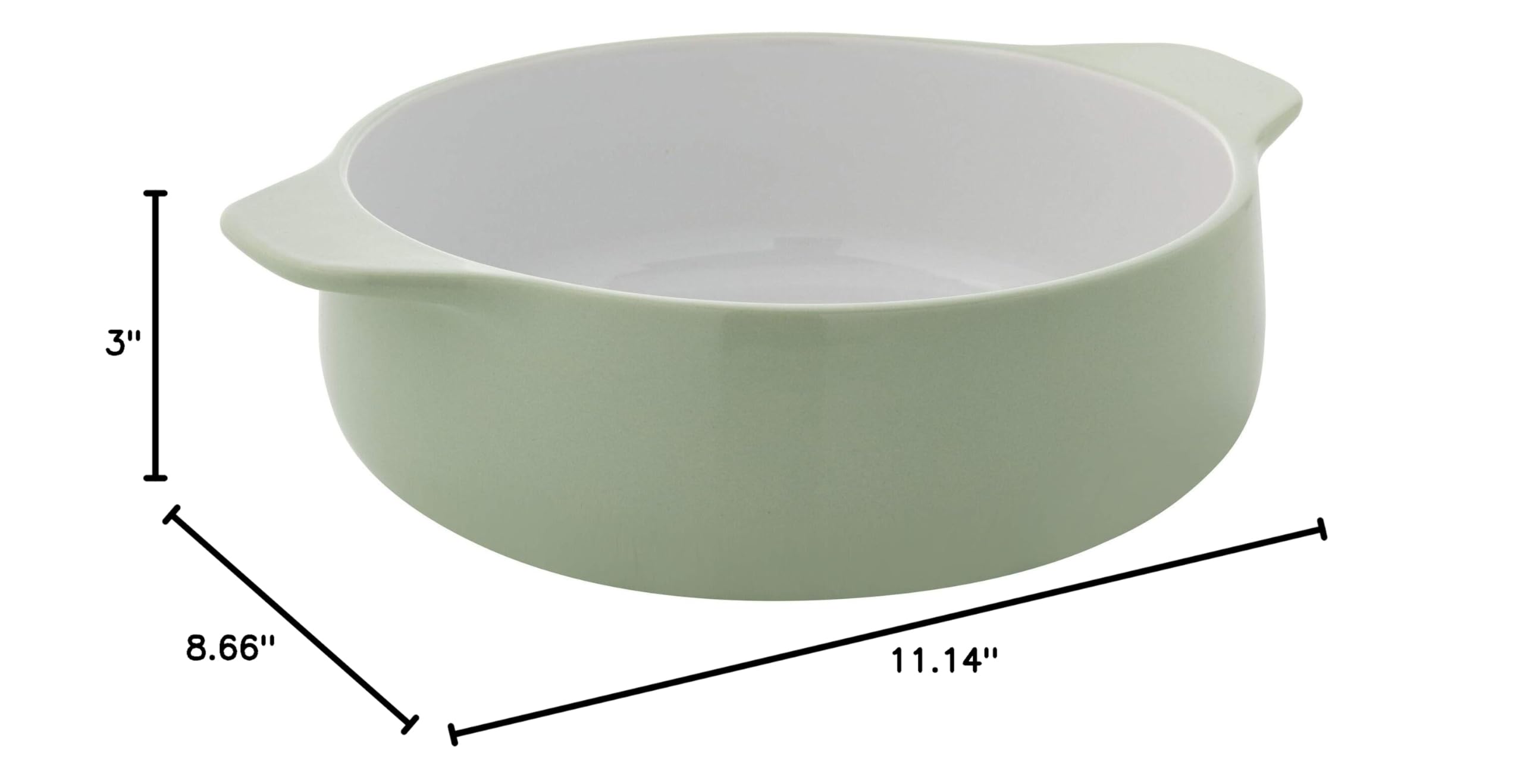 KitchenAid Vitrified Stoneware Round Casserole Baker, 2-Quart, Pistachio - Image 9